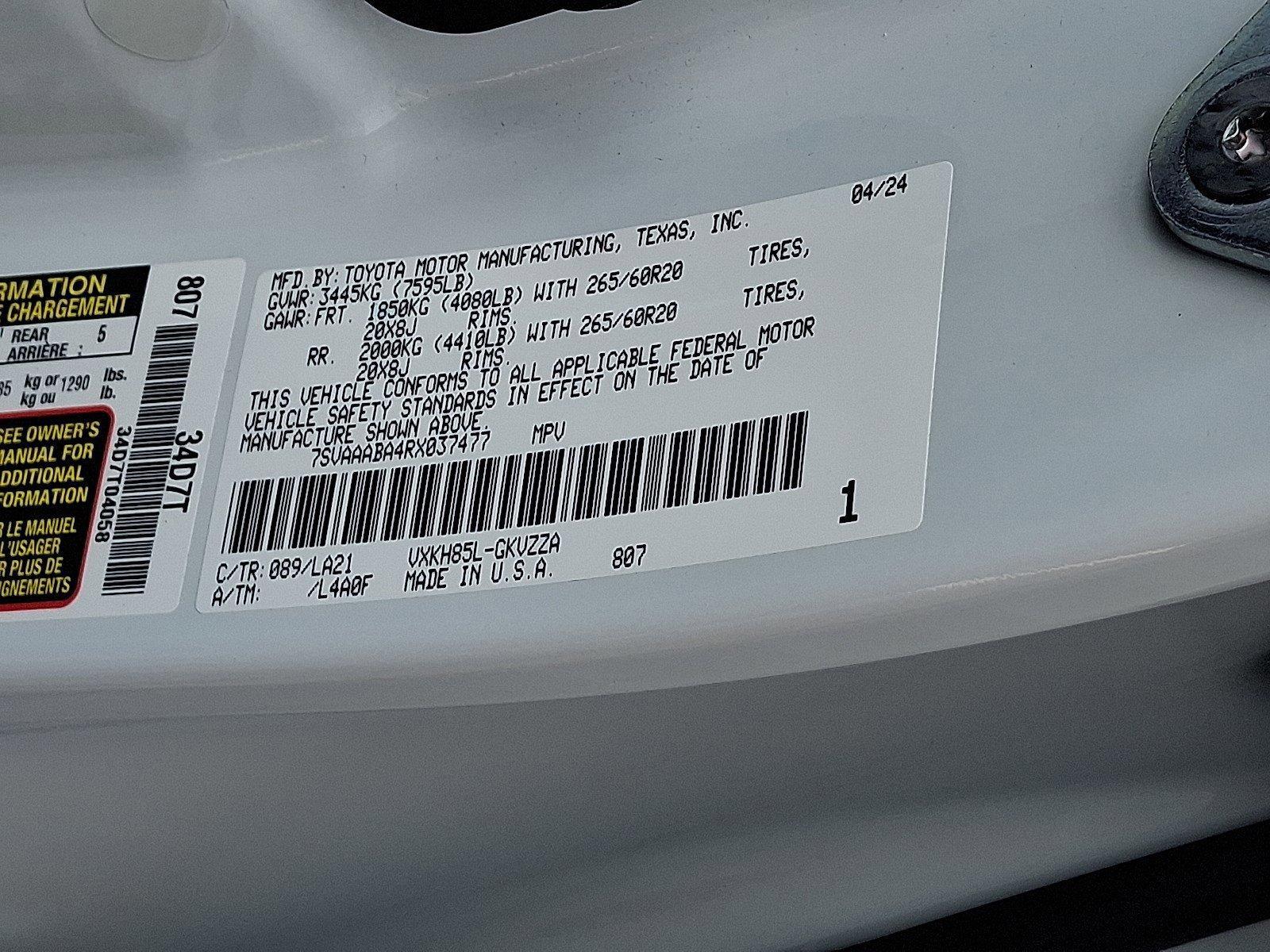 2024 Toyota Sequoia Vehicle Photo in Harrisburg, PA 17111