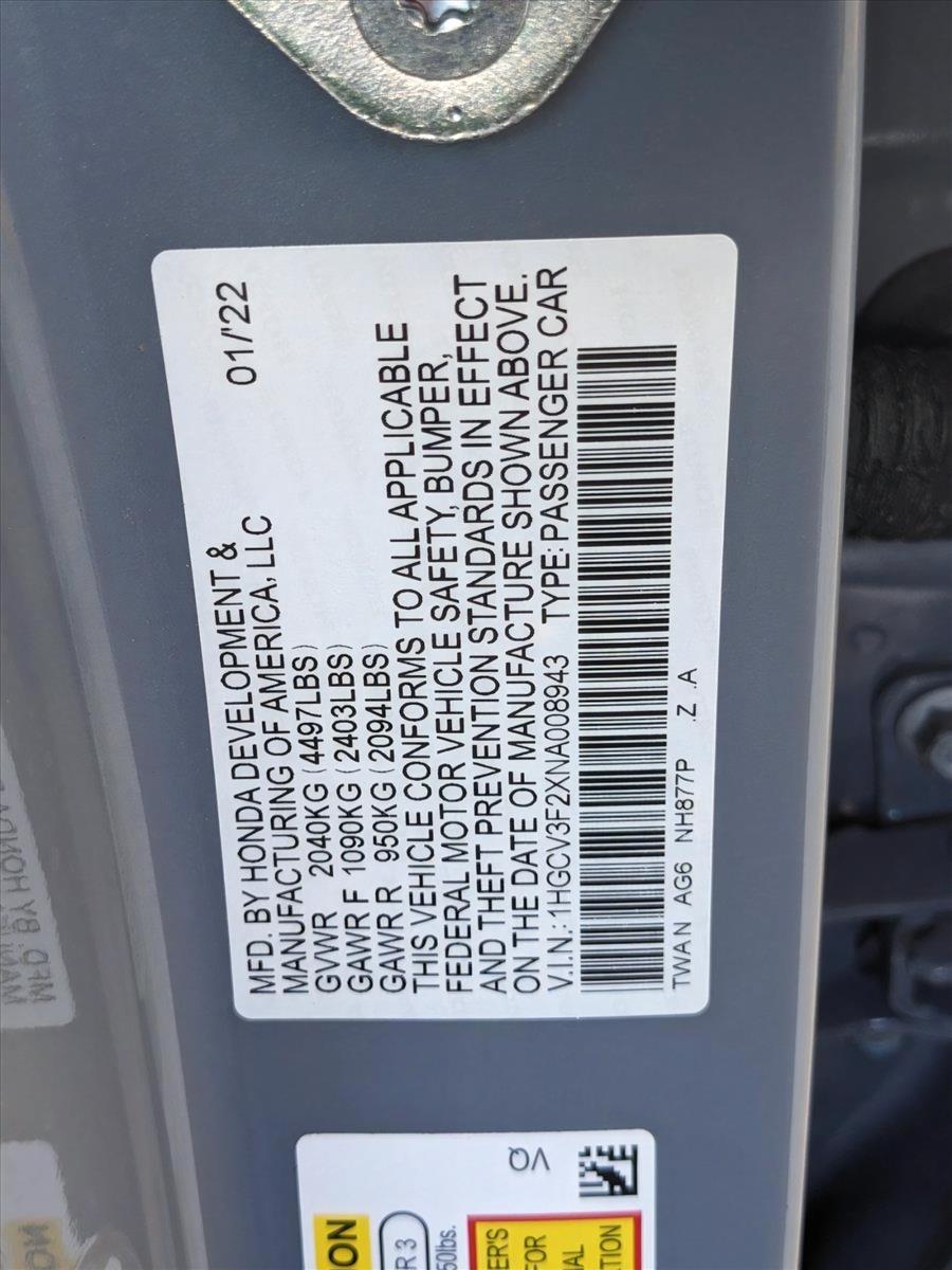 2022 Honda Accord Hybrid Vehicle Photo in GREENACRES, FL 33463-3207