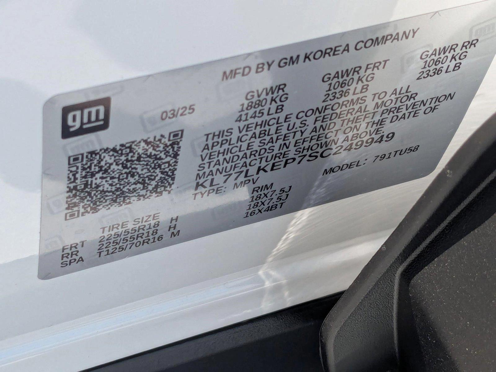2025 Chevrolet Trax Vehicle Photo in PEMBROKE PINES, FL 33024-6534