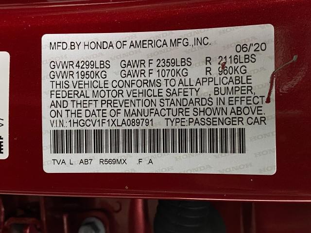 2020 Honda Accord Sedan Vehicle Photo in OSHKOSH, WI 54904-7811