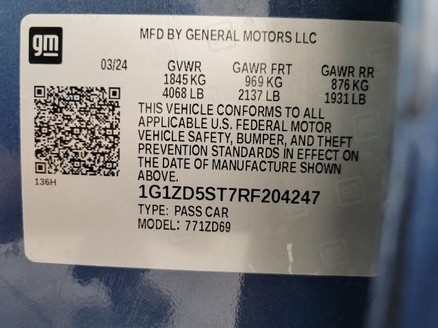 2024 Chevrolet Malibu Vehicle Photo in OSHKOSH, WI 54904-7811