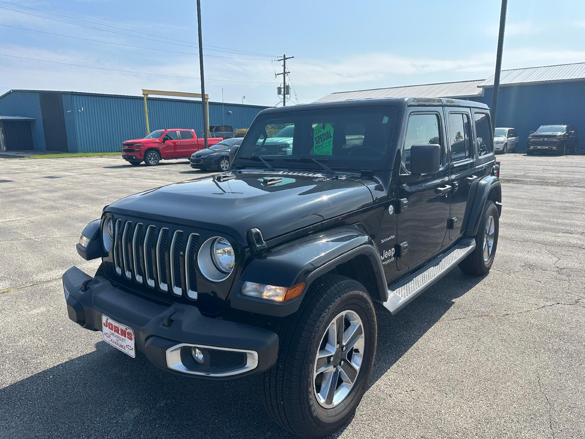 Used 2020 Jeep Wrangler Unlimited Sahara with VIN 1C4HJXENXLW268861 for sale in Kewaunee, WI