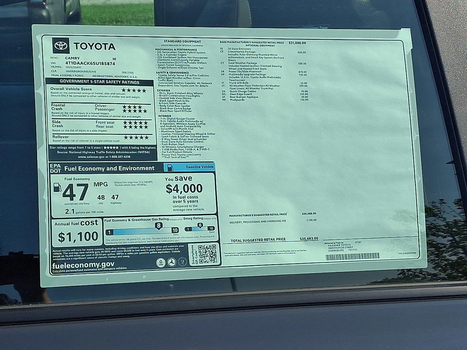 2025 Toyota Camry Vehicle Photo in Harrisburg, PA 17111