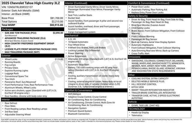 2025 Chevrolet Tahoe Vehicle Photo in BROCKTON, MA 02301-7113