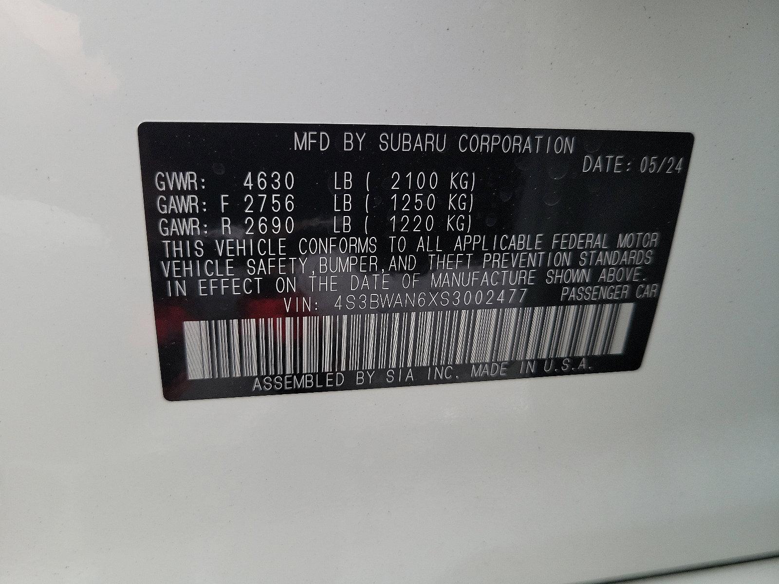 2025 Subaru Legacy Vehicle Photo in Mechanicsburg, PA 17050