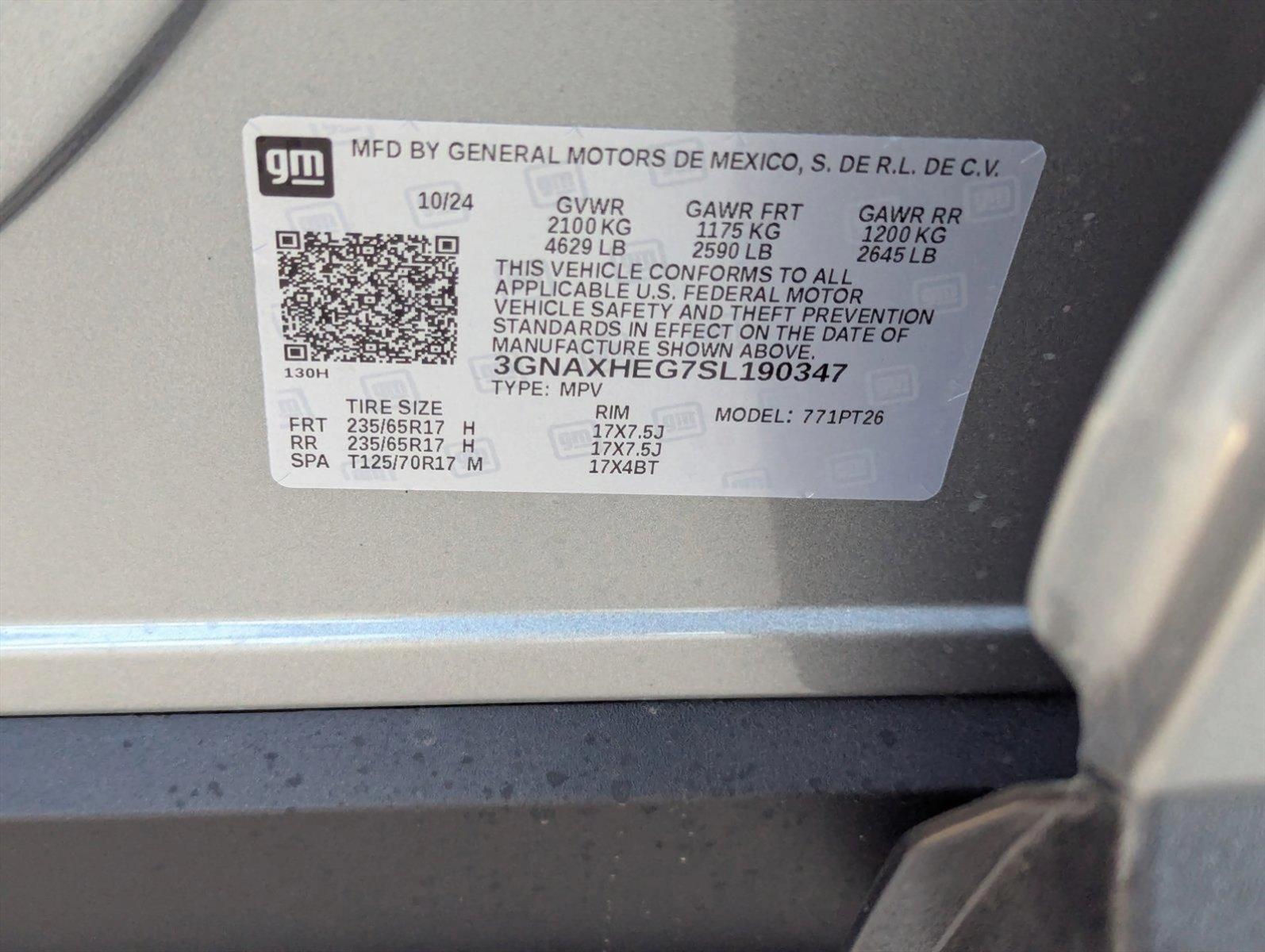 2025 Chevrolet Equinox Vehicle Photo in PEMBROKE PINES, FL 33024-6534