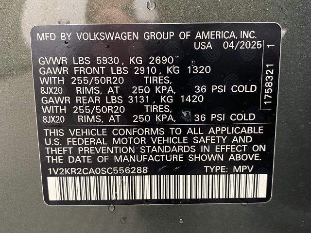 2025 Volkswagen Atlas Vehicle Photo in Appleton, WI 54913