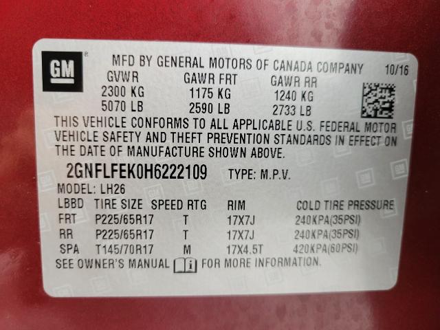 2017 Chevrolet Equinox Vehicle Photo in NEENAH, WI 54956-2243