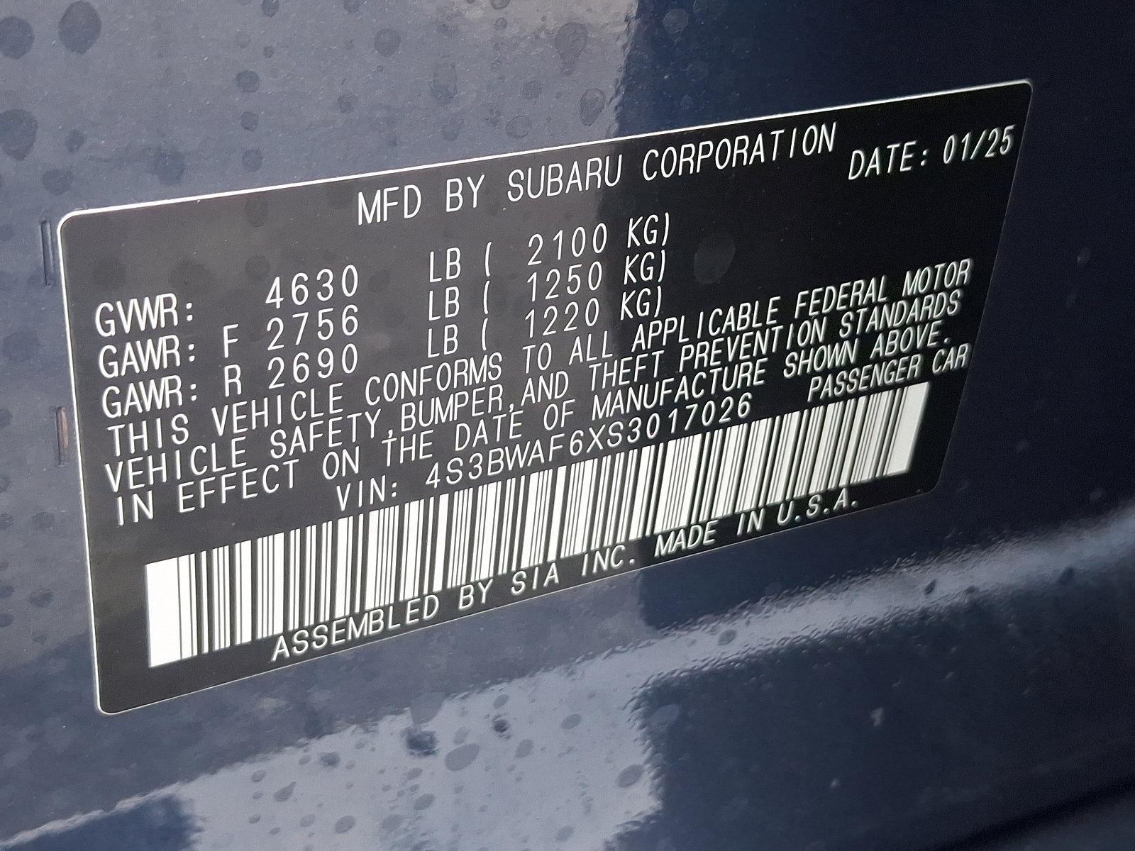 2025 Subaru Legacy Vehicle Photo in Harrisburg, PA 17111