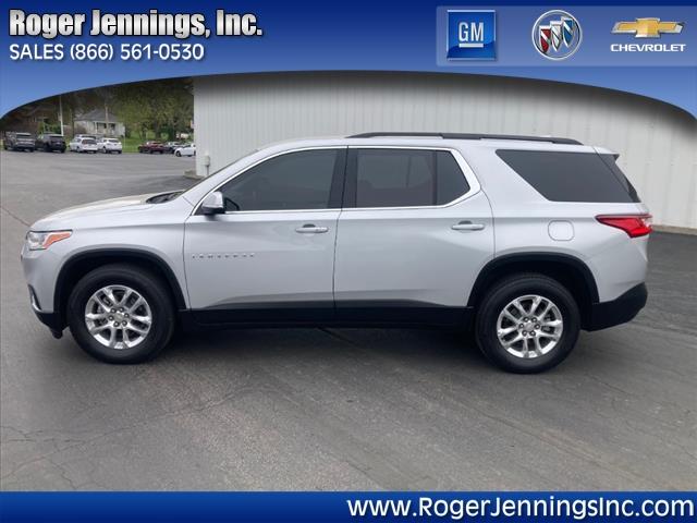 Used 2021 Chevrolet Traverse 1LT with VIN 1GNEVGKW8MJ160040 for sale in Hillsboro, IL