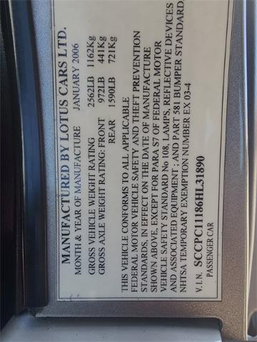 2006 Lotus Elise Vehicle Photo in ENGLEWOOD, CO 80113-6708