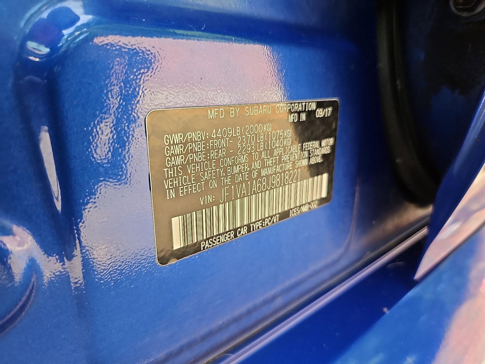 2018 Subaru WRX Vehicle Photo in Jenkintown, PA 19046