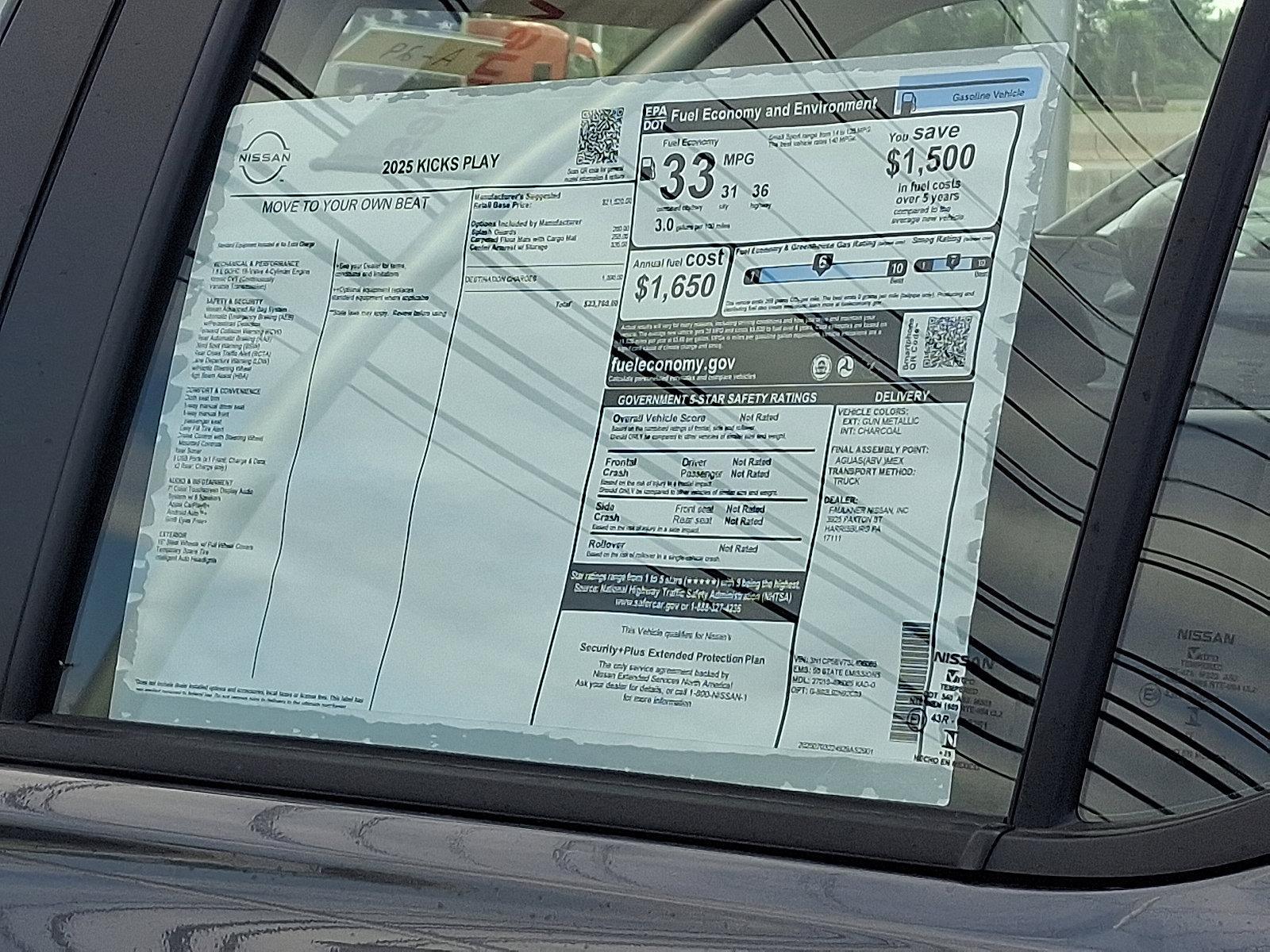 2025 Nissan Kicks Play Vehicle Photo in Harrisburg, PA 17111-1033
