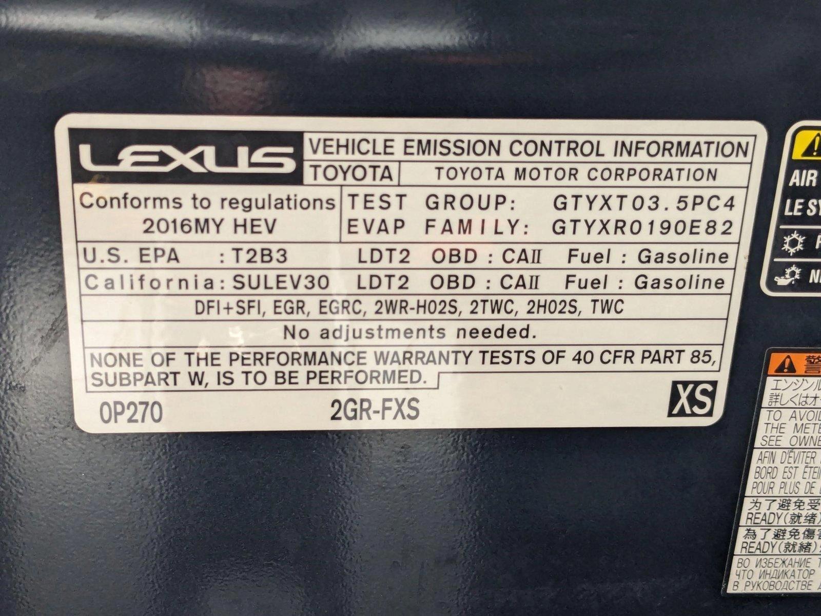 2016 Lexus RX 450h Vehicle Photo in VALENCIA, CA 91355-1705