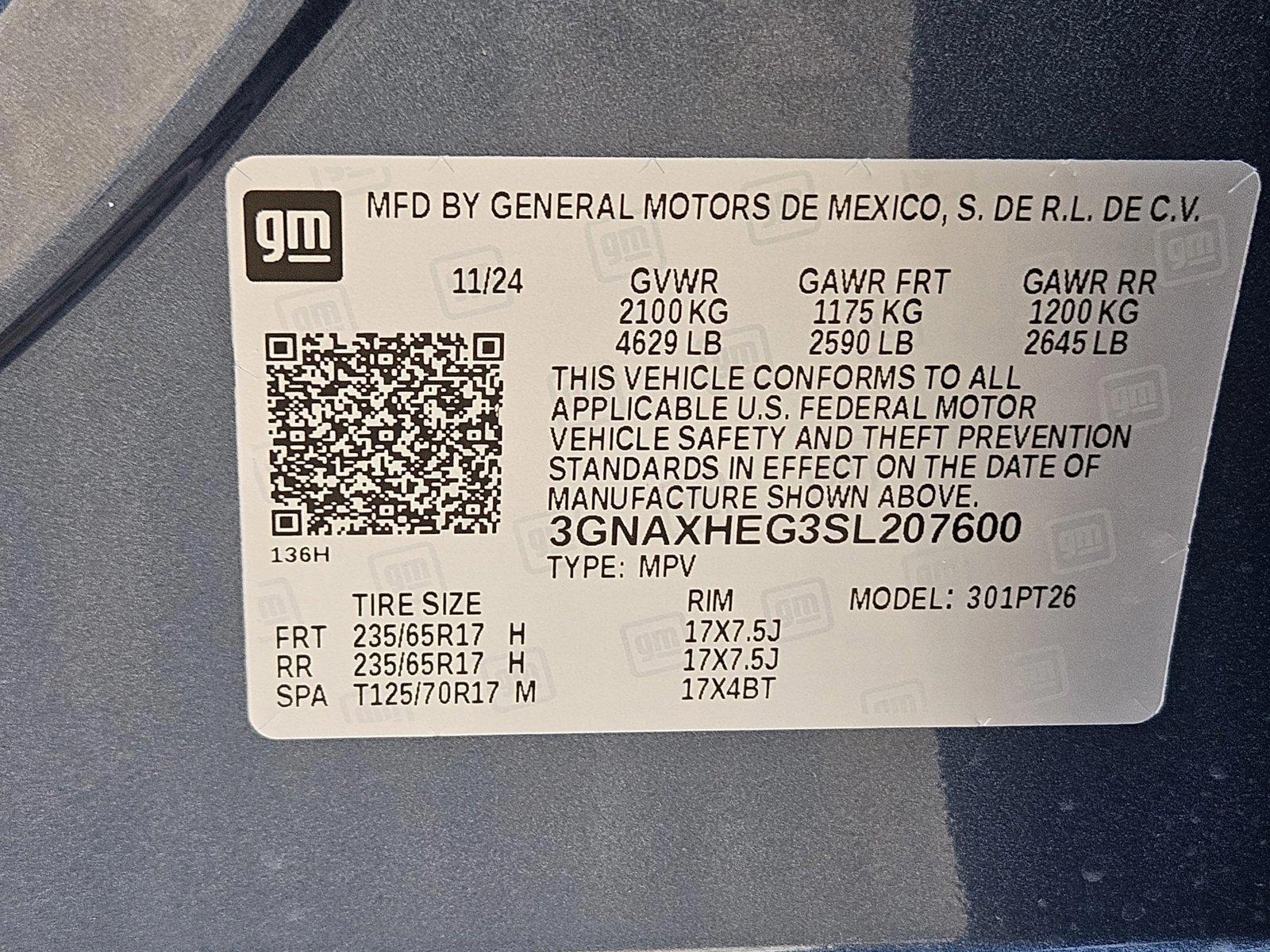 2025 Chevrolet Equinox Vehicle Photo in WACO, TX 76710-2592