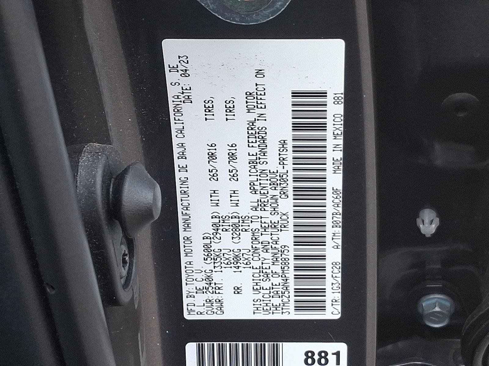 2023 Toyota Tacoma 4WD Vehicle Photo in Trevose, PA 19053