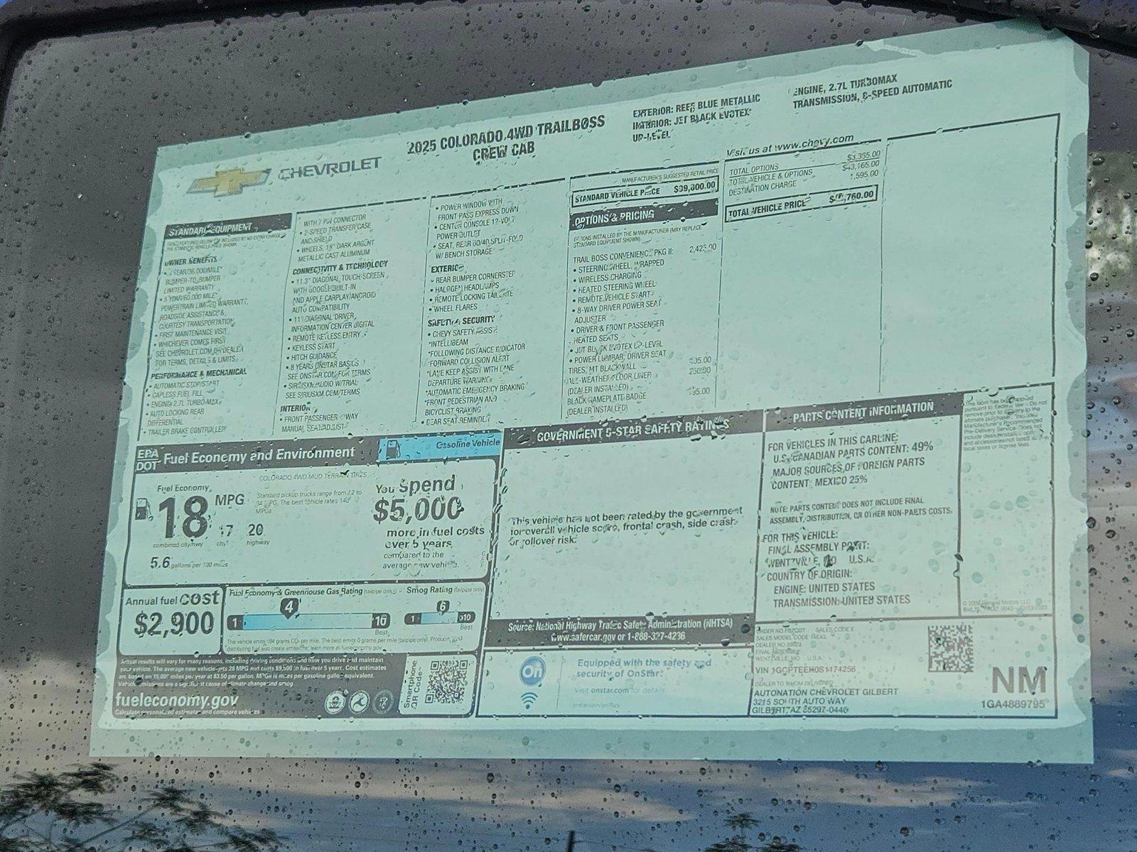 2025 Chevrolet Colorado Vehicle Photo in GILBERT, AZ 85297-0446