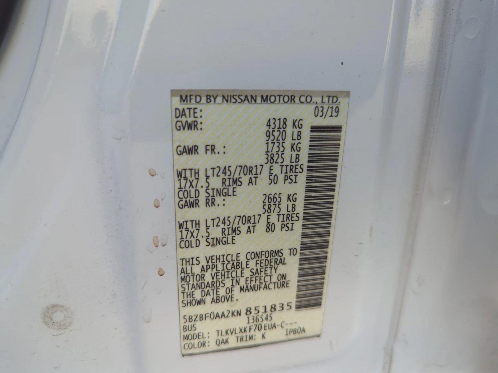 2019 Nissan NV Passenger Vehicle Photo in Margate, FL 33063
