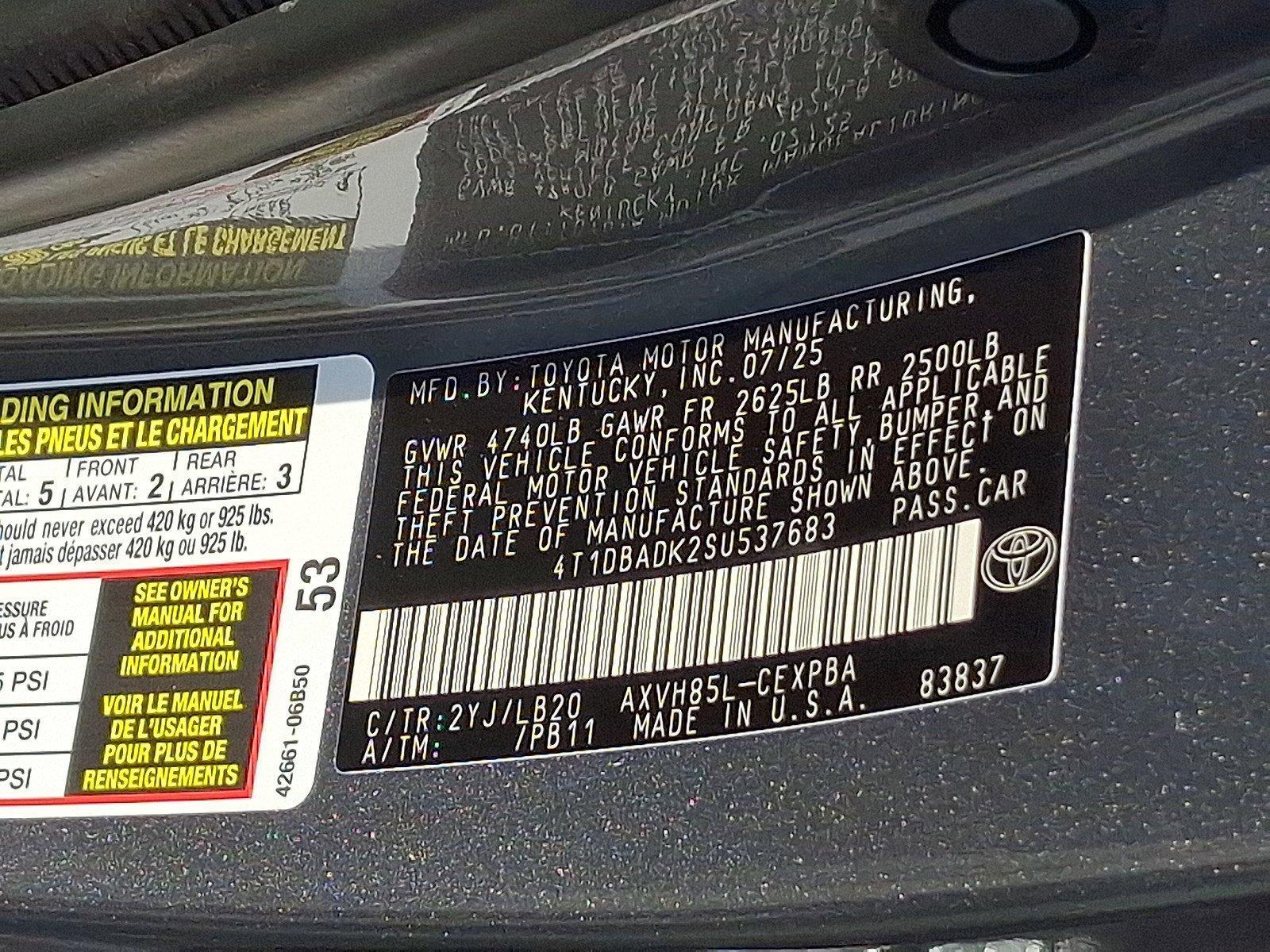 2025 Toyota Camry Vehicle Photo in Harrisburg, PA 17111