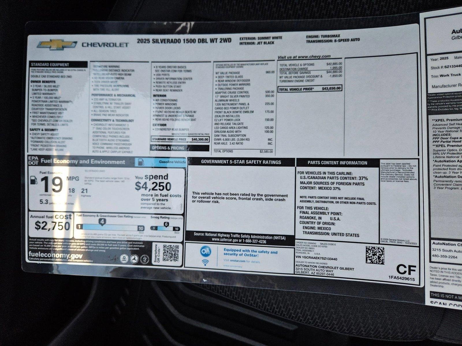 2025 Chevrolet Silverado 1500 Vehicle Photo in GILBERT, AZ 85297-0446