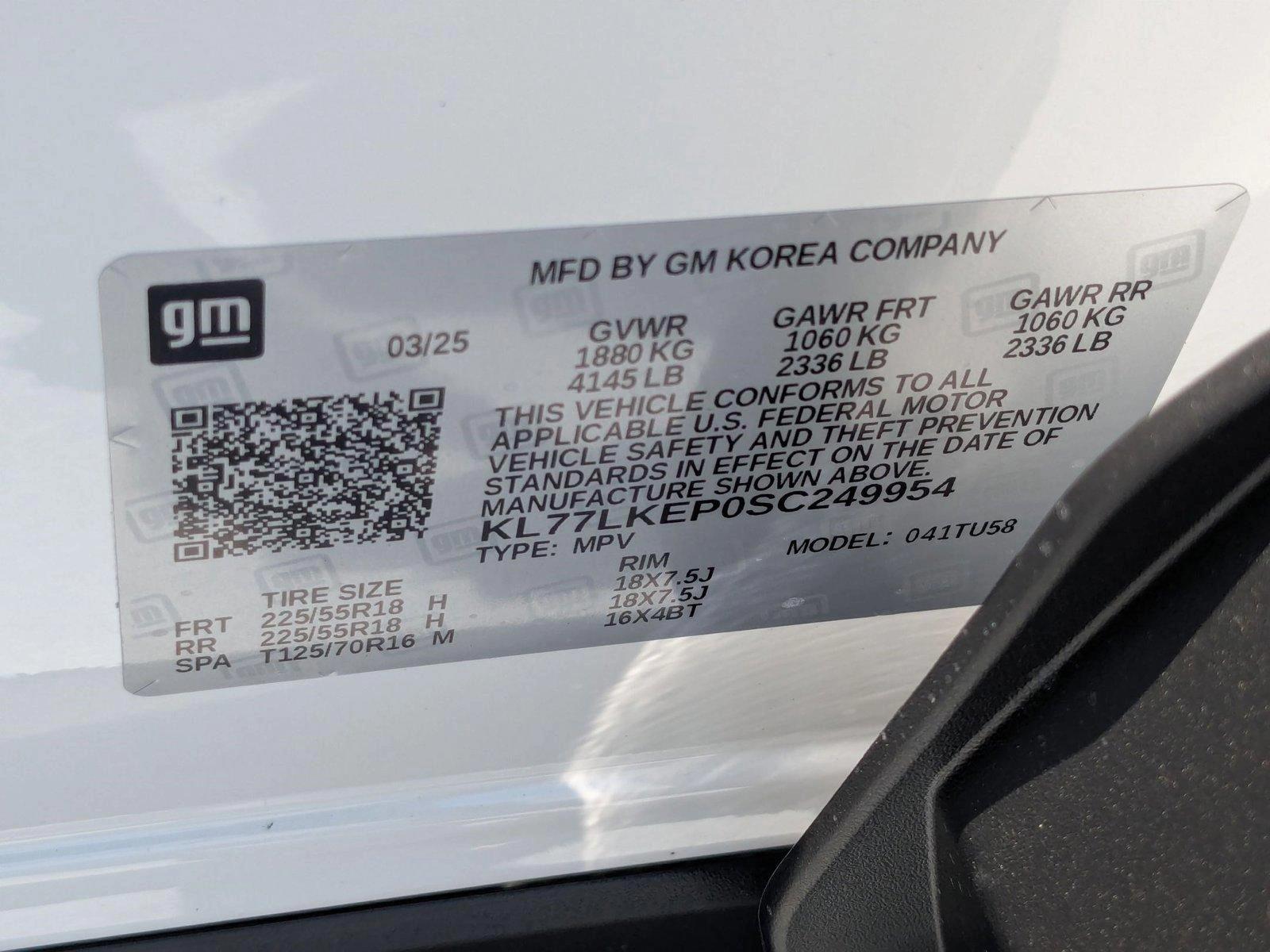 2025 Chevrolet Trax Vehicle Photo in PEMBROKE PINES, FL 33024-6534