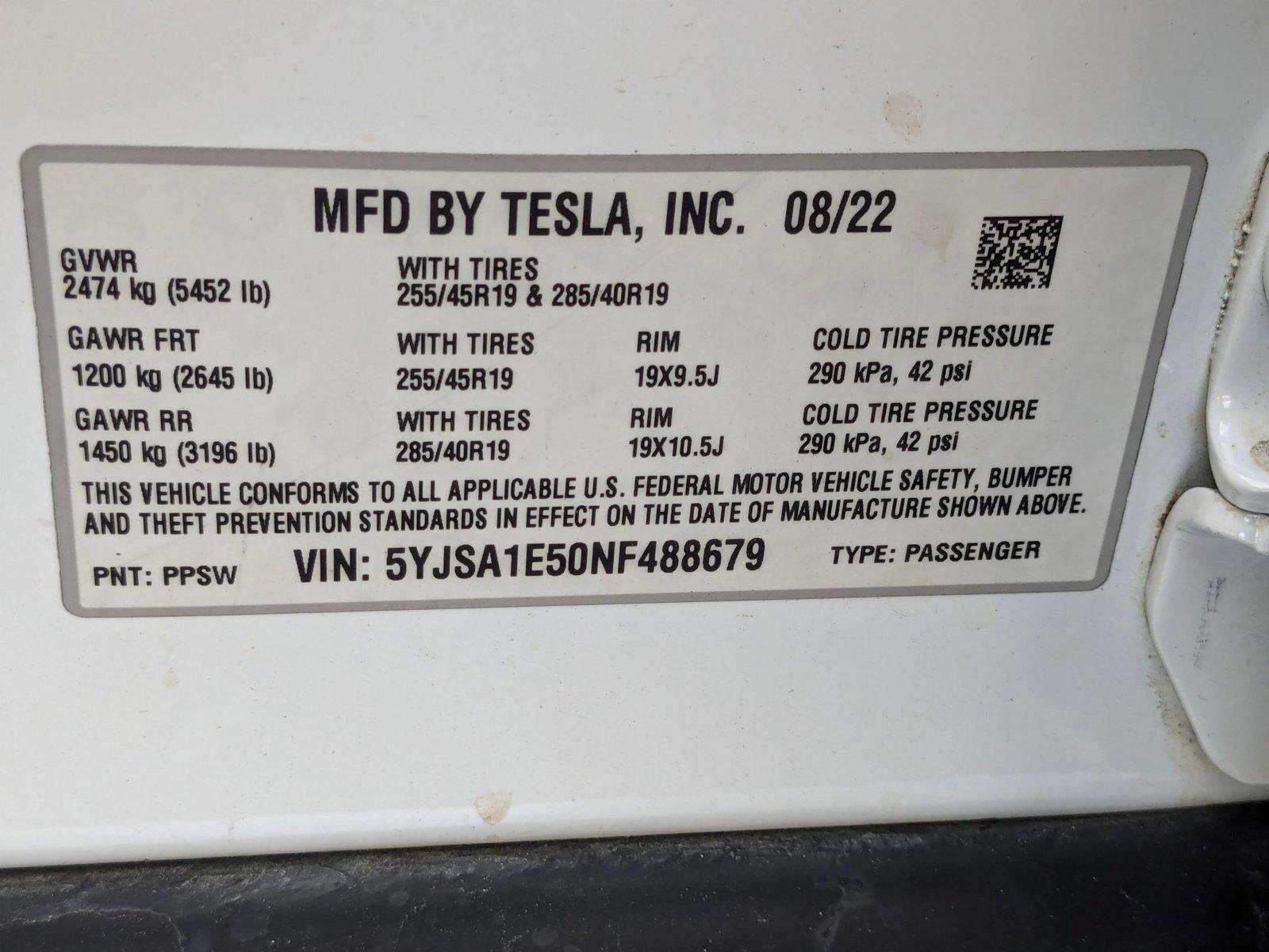 2022 Tesla Model S Vehicle Photo in MIAMI, FL 33134-2699