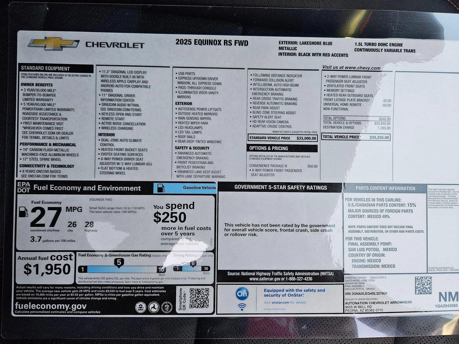 2025 Chevrolet Equinox Vehicle Photo in PEORIA, AZ 85382-3715