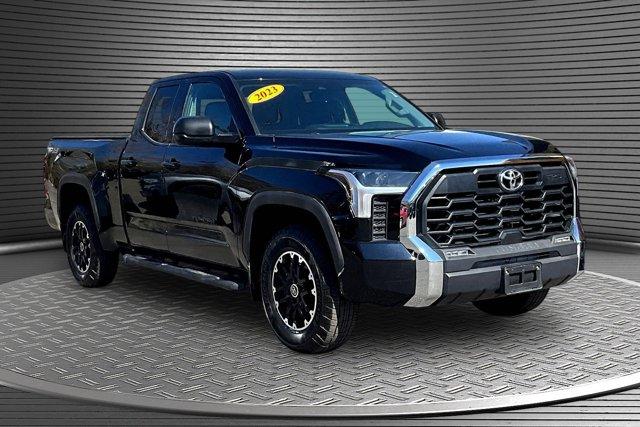 Midnight Black Metallic 2023 Toyota Tundra SR5 Double Cab 4WD Pickup Truck Four-Wheel Drive