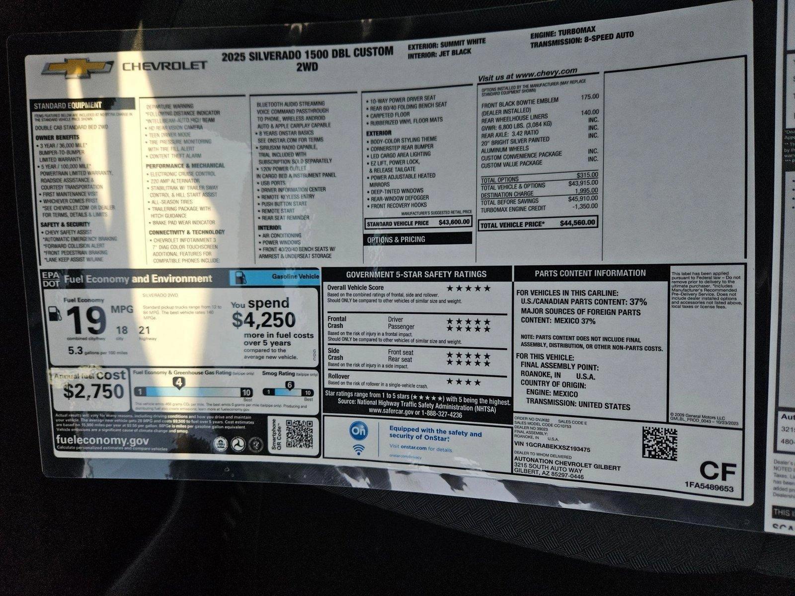 2025 Chevrolet Silverado 1500 Vehicle Photo in GILBERT, AZ 85297-0446