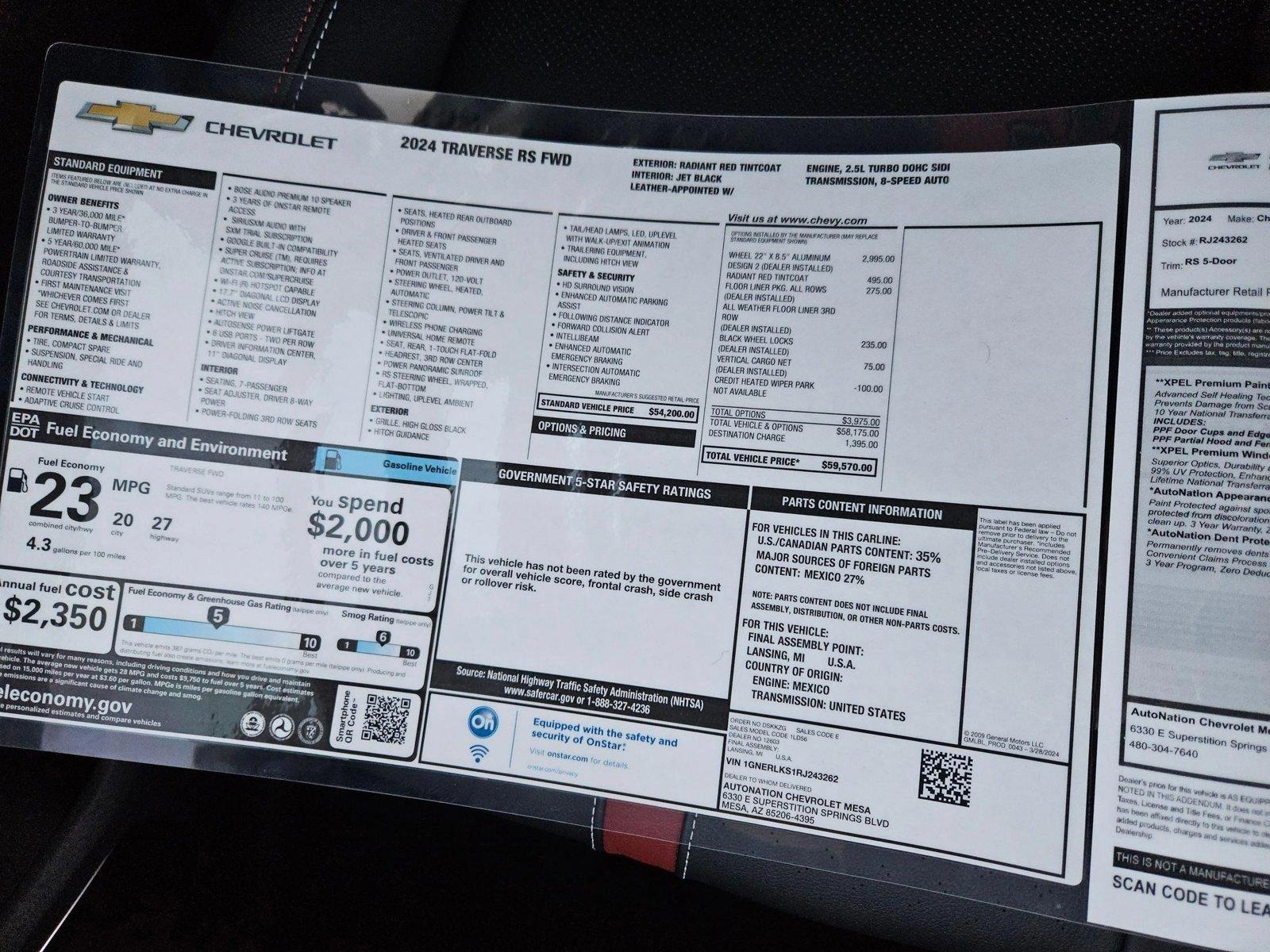 2024 Chevrolet Traverse Vehicle Photo in PEORIA, AZ 85382-3715