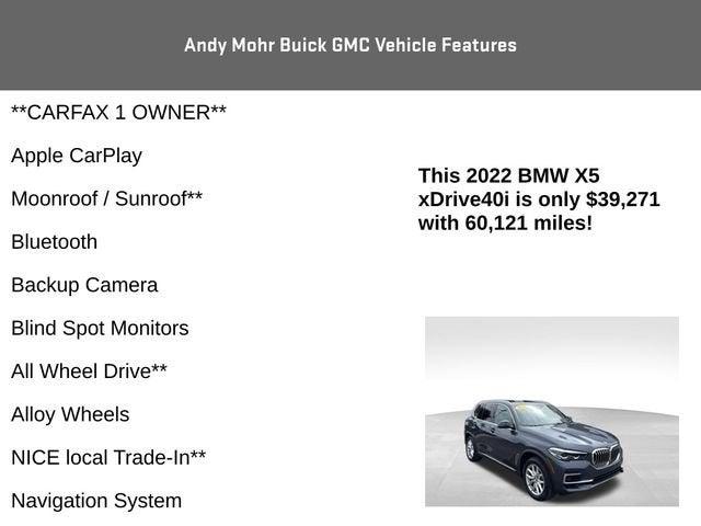 2022 BMW X5 xDrive40i Vehicle Photo in Fishers, IN 46038