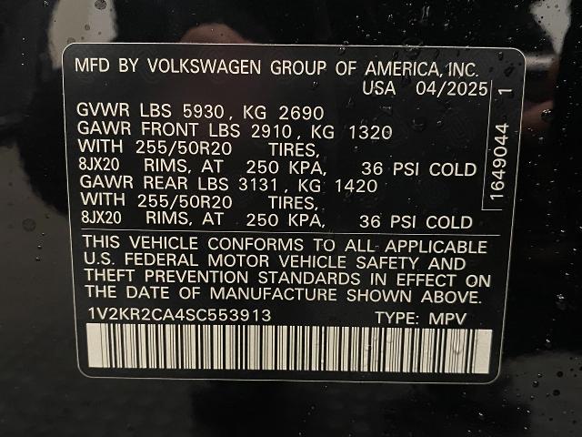 2025 Volkswagen Atlas Vehicle Photo in Appleton, WI 54913