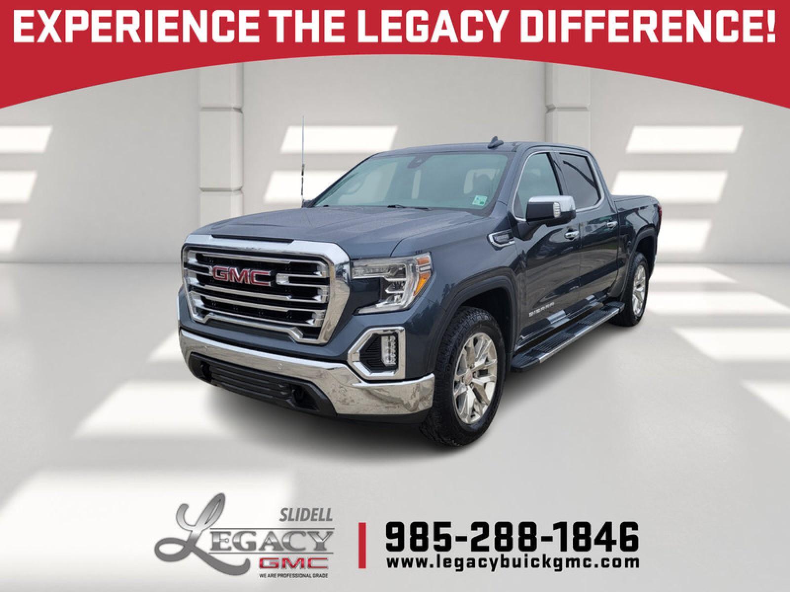 Gray (Dark Sky Metallic) 2019 GMC Sierra 1500 SLT Crew Cab 4WD Pickup Truck Four-Wheel Drive Automatic