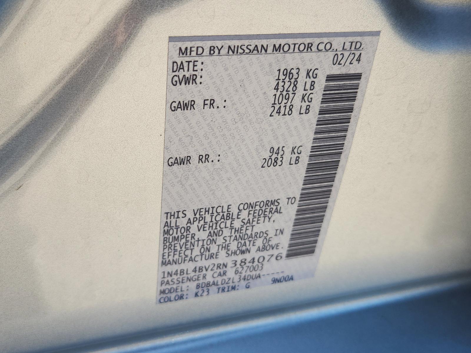 2024 Nissan Altima Vehicle Photo in Albuquerque, NM 87110