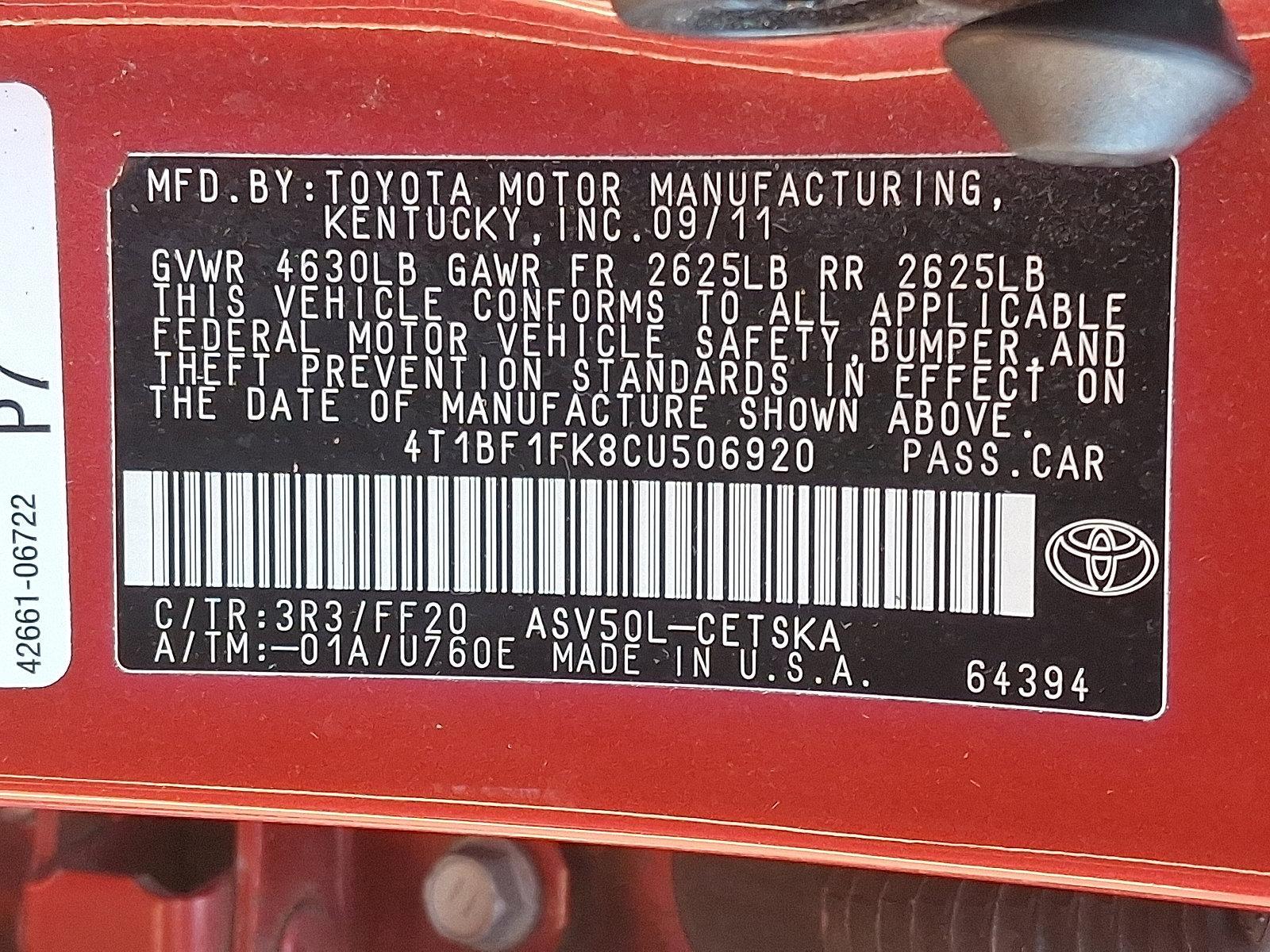 2012 Toyota Camry Vehicle Photo in Easton, PA 18045