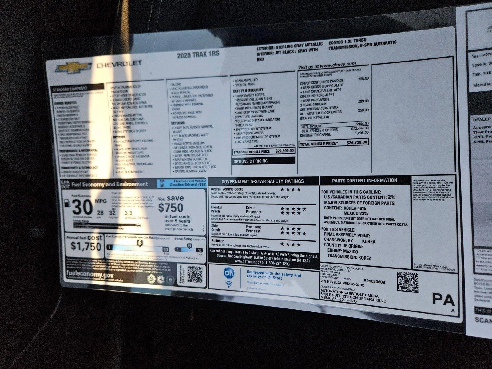 2025 Chevrolet Trax Vehicle Photo in MESA, AZ 85206-4395