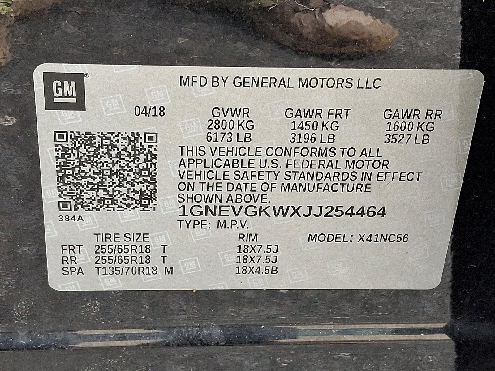 2018 Chevrolet Traverse Vehicle Photo in BETHLEHEM, PA 18017-9401