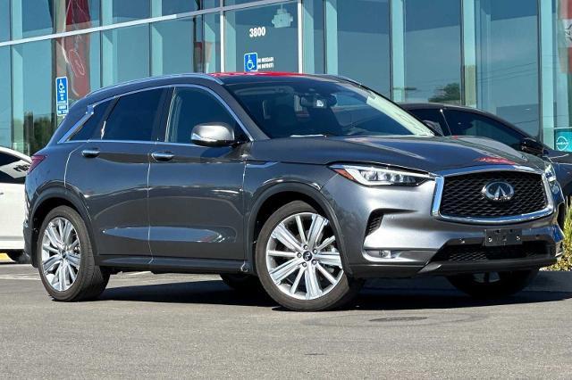 Used 2021 INFINITI QX50 Sensory with VIN 3PCAJ5CB0MF104572 for sale in Fremont, CA