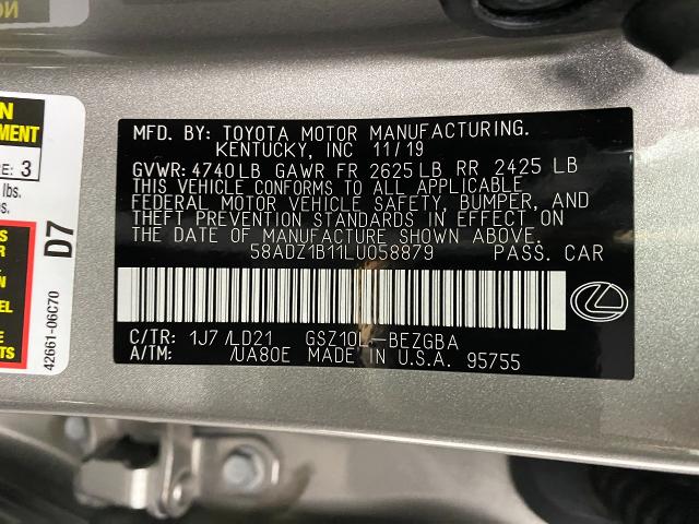 2020 Lexus ES 350 Vehicle Photo in Appleton, WI 54913