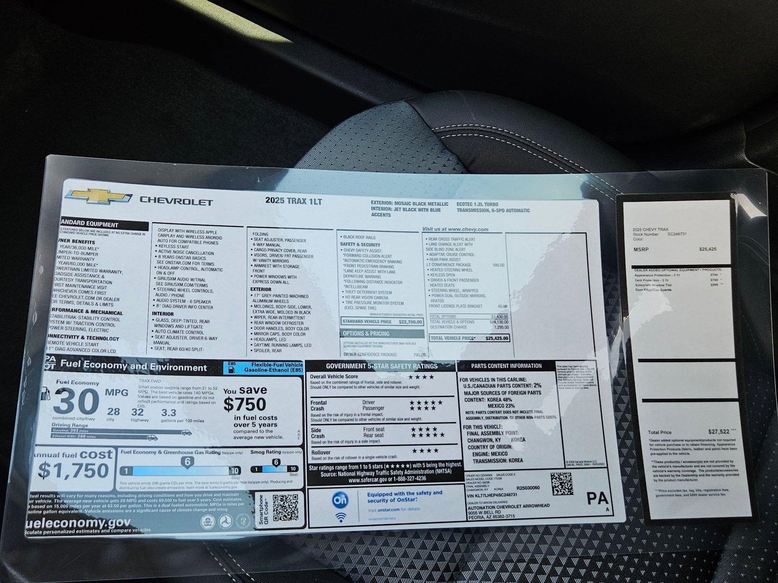 2025 Chevrolet Trax Vehicle Photo in PEORIA, AZ 85382-3715