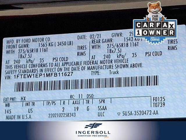 2021 Ford F-150 Vehicle Photo in WATERTOWN, CT 06795-3318