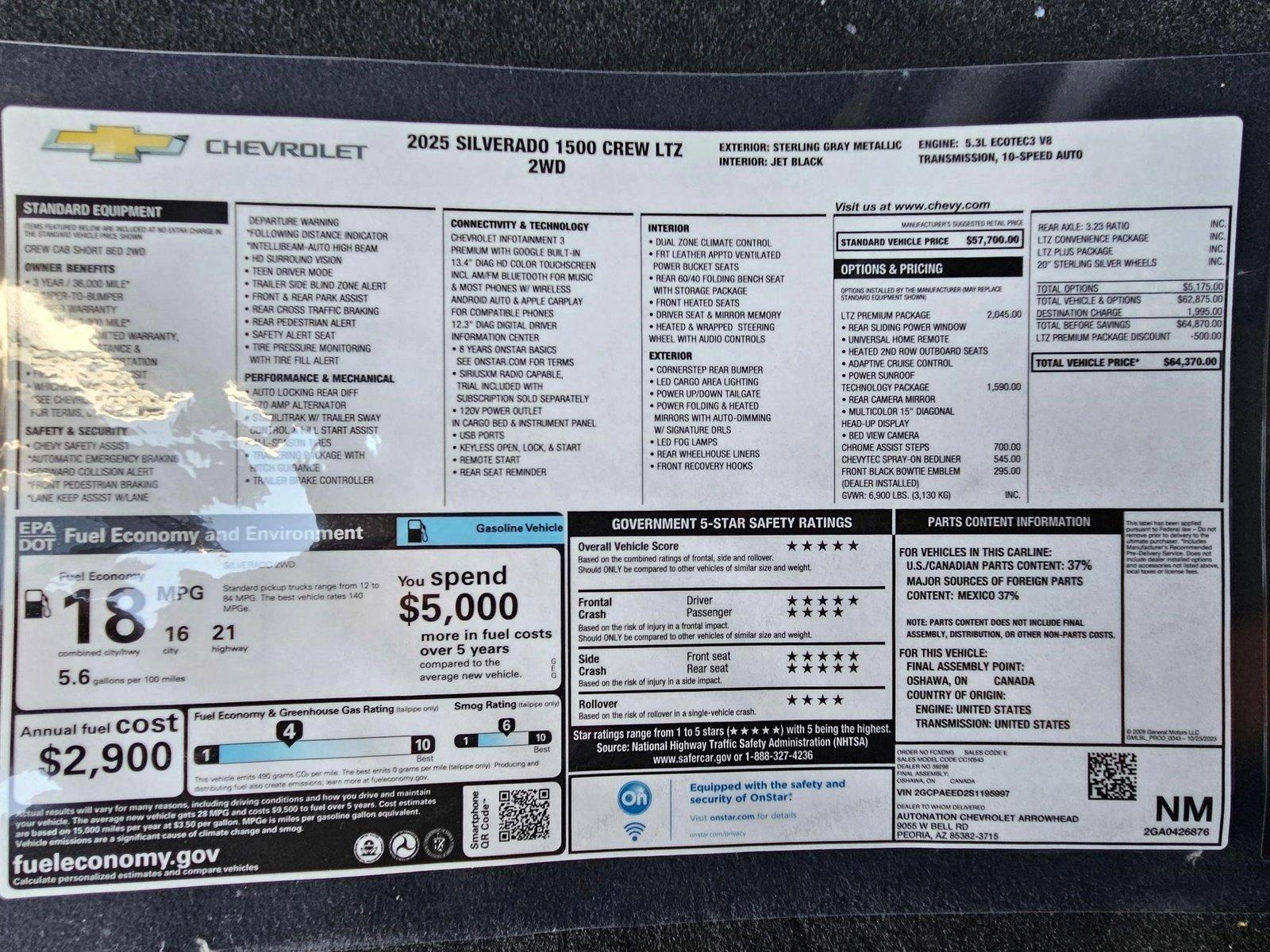 2025 Chevrolet Silverado 1500 Vehicle Photo in PEORIA, AZ 85382-3715