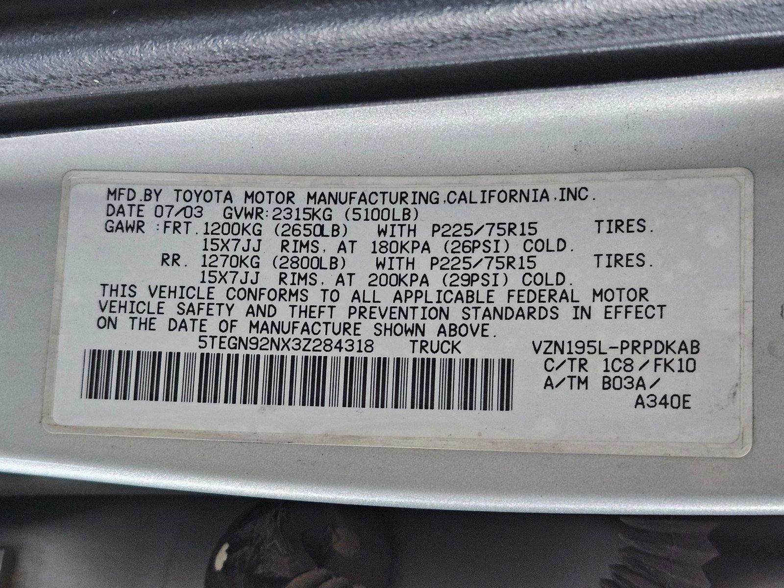 2003 Toyota Tacoma Vehicle Photo in Henderson, NV 89014
