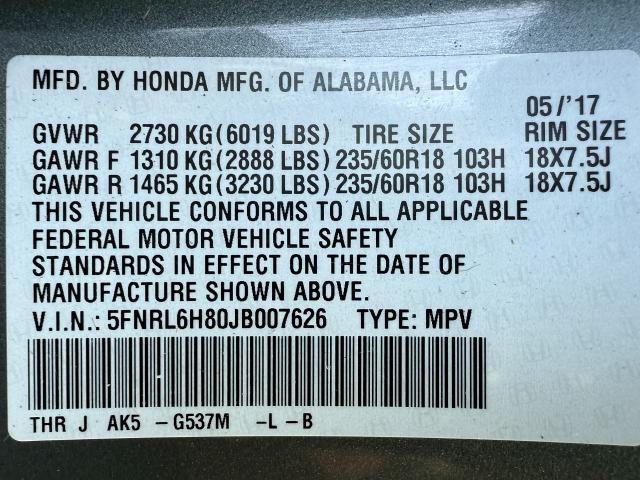 2018 Honda Odyssey Vehicle Photo in Appleton, WI 54914