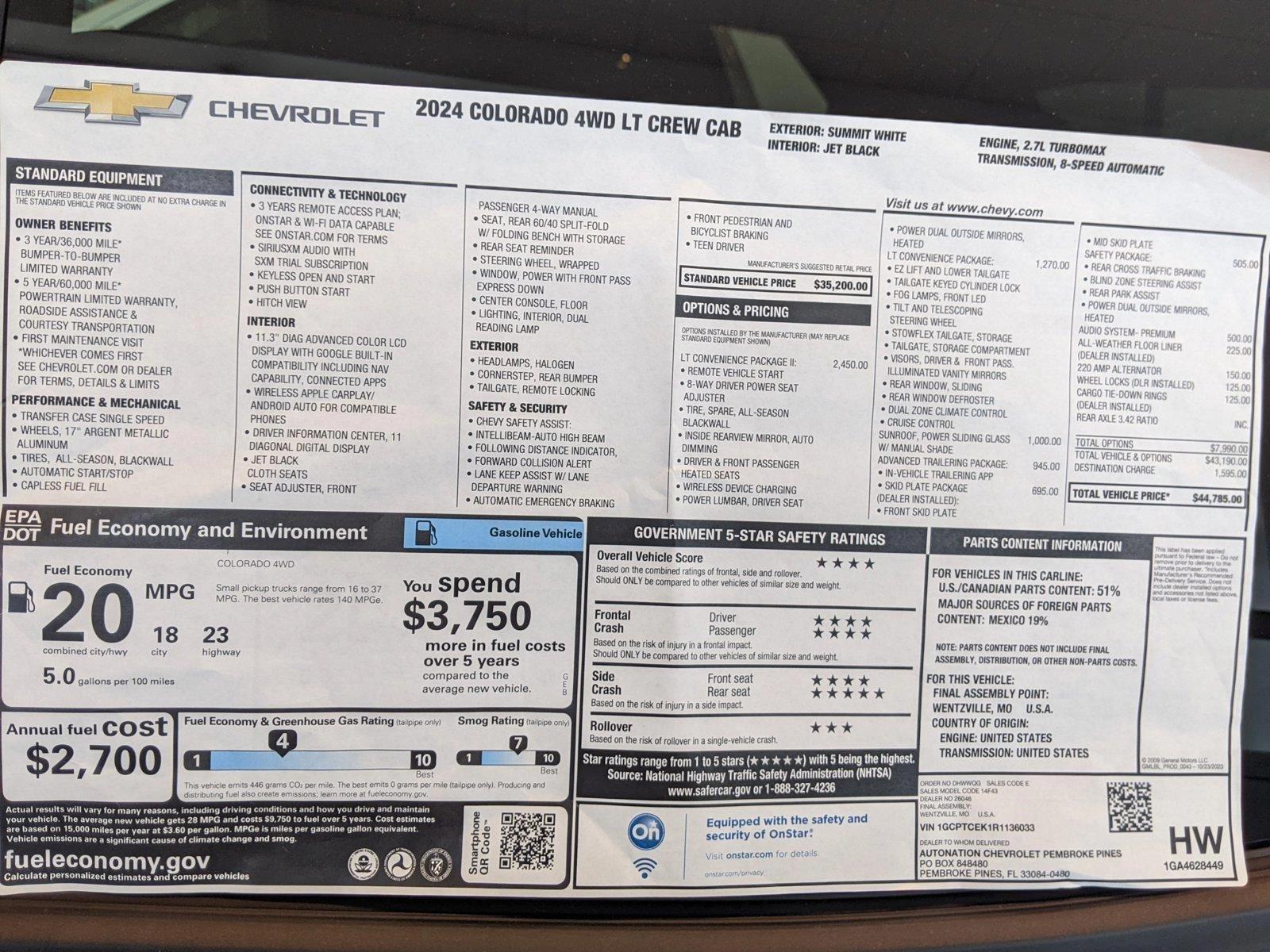 2024 Chevrolet Colorado Vehicle Photo in GREENACRES, FL 33463-3207