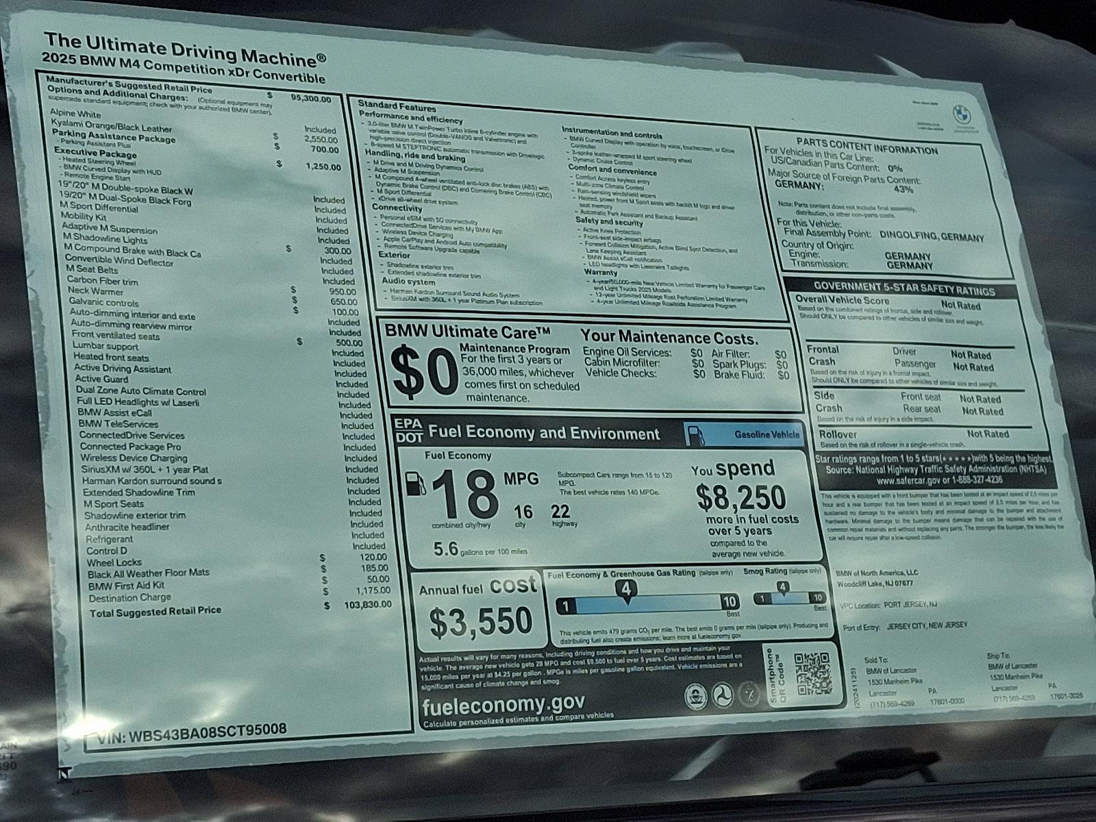 2025 BMW M4 Vehicle Photo in Lancaster, PA 17601