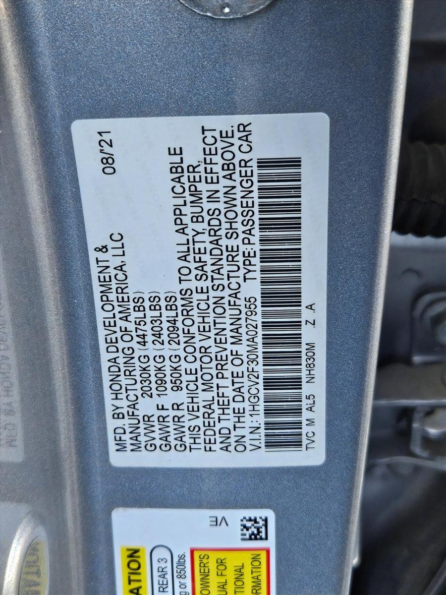 2021 Honda Accord Sedan Vehicle Photo in Clearwater, FL 33764