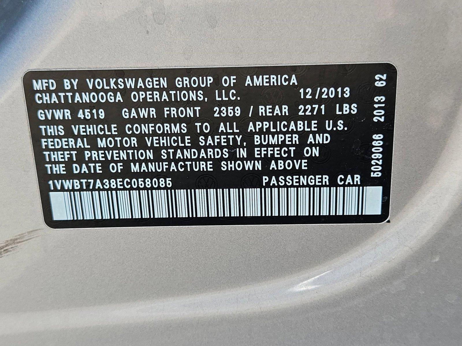 2014 Volkswagen PASSV Vehicle Photo in GILBERT, AZ 85297-0446