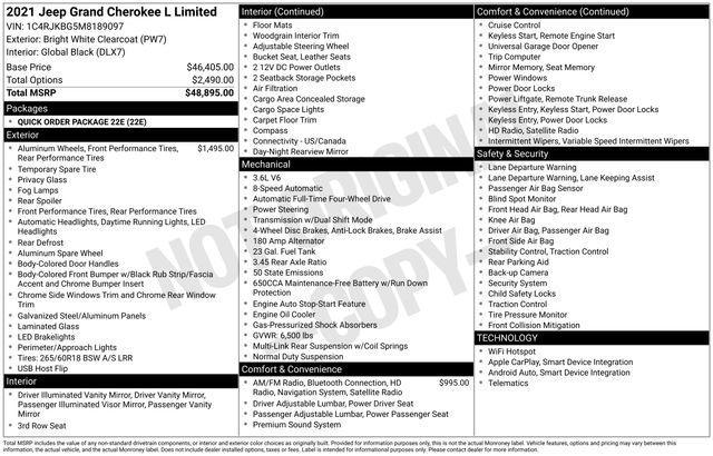 2021 Jeep Grand Cherokee L Vehicle Photo in DANBURY, CT 06810-5034