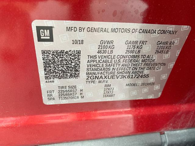 2019 Chevrolet Equinox Vehicle Photo in MOON TOWNSHIP, PA 15108-2571